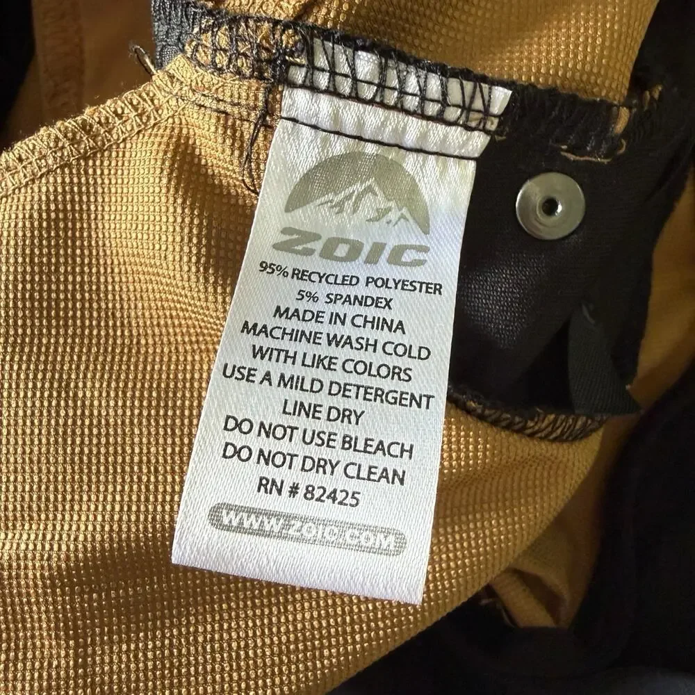 Zoic Ether Bike Shorts Mens Size L Tan Stretch Pockets Adjustable Waist